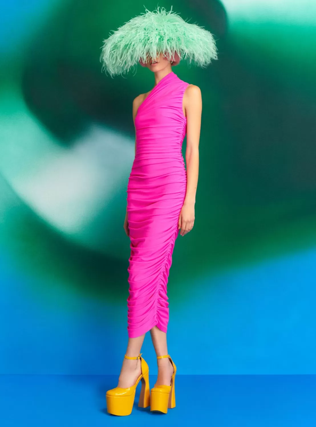 The Amaya Midi Dress In Magenta^Solace London Store