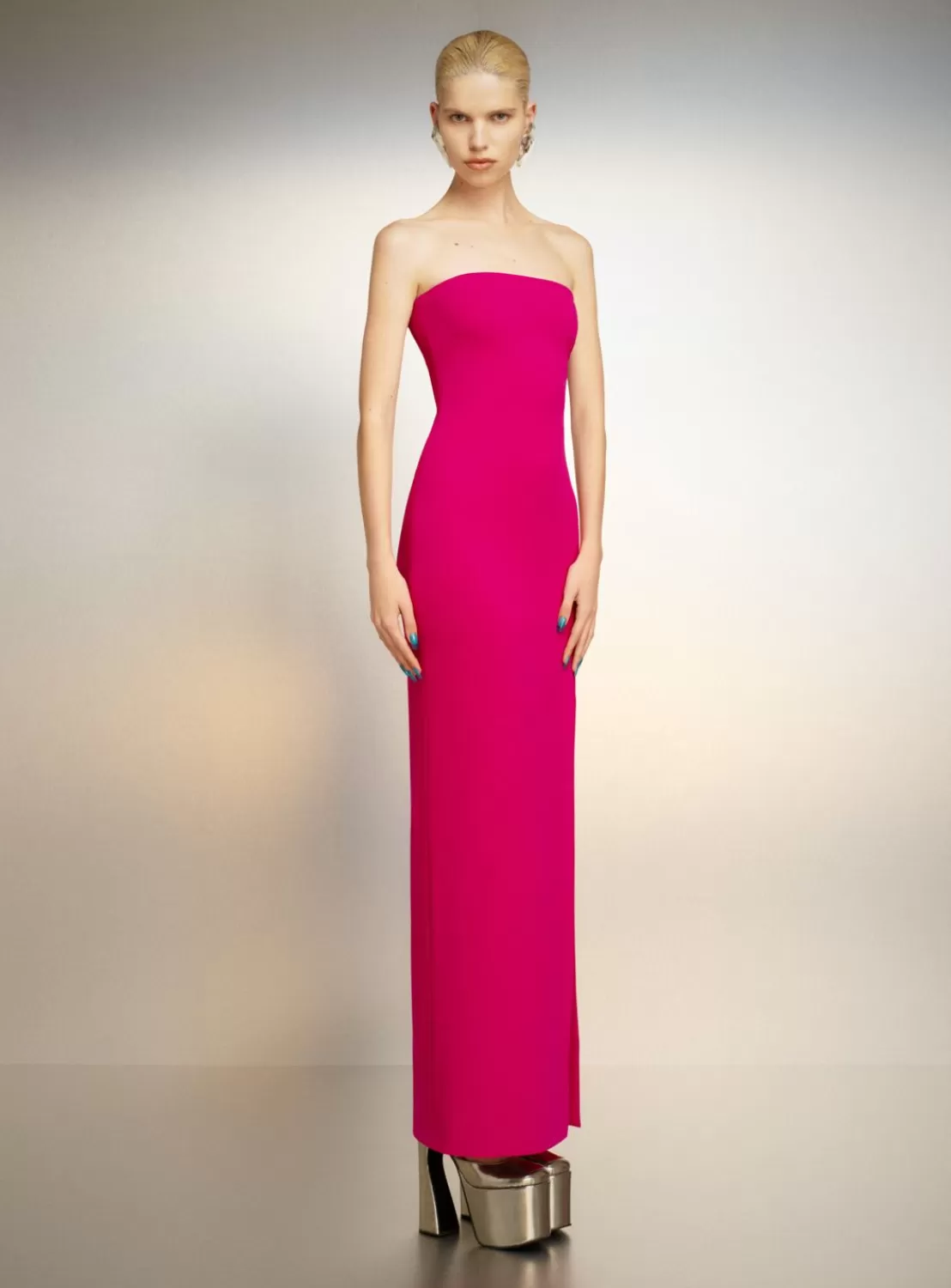 The Zora Maxi Dress In Fuchsia^Solace London Clearance