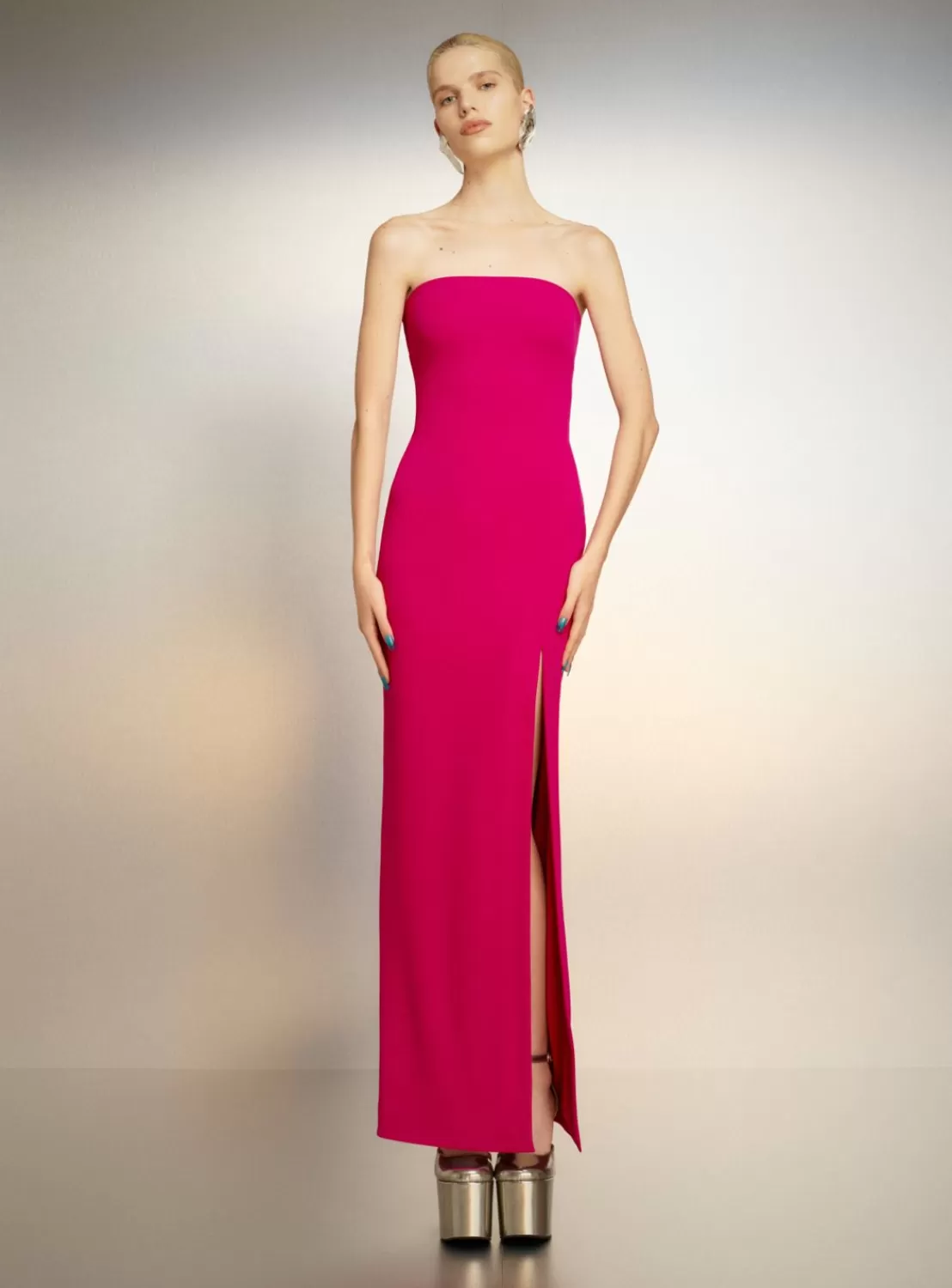 The Zora Maxi Dress In Fuchsia^Solace London Clearance